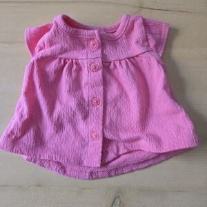 Carter’s Pink Button-Front Flutter Sleeve Top Newborn